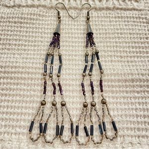 Handmade Authentic Vintage Native American Indian Tribal Beaded Earrings